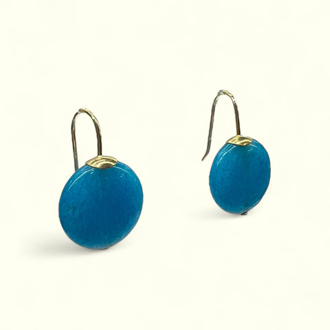 Brinco Anzol Pastilha Azul Turquesa Brinco Anzol Pastilha Azul Turquesa