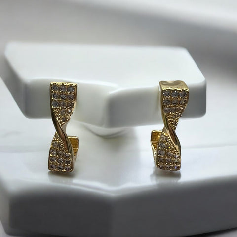 Brinco de Argola Torção com Zircônia